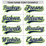 Custom White Neon Green Personalized Color Block Authentic Baseball Jersey