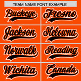 Custom Orange Black Personalized Color Block Authentic Baseball Jersey