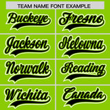 Custom Neon Green Black Personalized Color Block Authentic Baseball Jersey