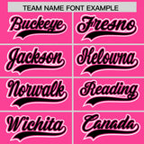 Custom Pink Black Personalized Color Block Authentic Baseball Jersey