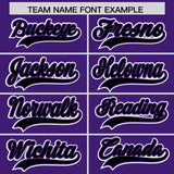 Custom Purple Black Personalized Color Block Authentic Baseball Jersey