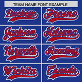 Custom Royal Red Personalized Color Block Authentic Baseball Jersey