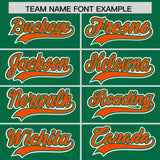 Custom Kelly Green Orange Personalized Color Block Authentic Baseball Jersey