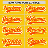 Custom Gold Orange Personalized Color Block Authentic Baseball Jersey