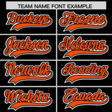 Custom Black Orange Personalized Color Block Authentic Baseball Jersey