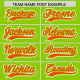 Custom Neon Green Orange Personalized Color Block Authentic Baseball Jersey