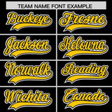 Custom Black Gold Personalized Color Block Authentic Baseball Jersey