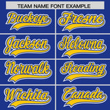 Custom Royal Gold Personalized Color Block Authentic Baseball Jersey