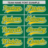 Custom Kelly Green Gold Personalized Color Block Authentic Baseball Jersey