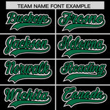 Custom Black Kelly Green Personalized Color Block Authentic Baseball Jersey