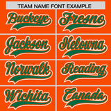 Custom Orange Kelly Green Personalized Color Block Authentic Baseball Jersey