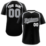 Custom Black Silver Personalized Color Block Authentic Baseball Jersey