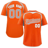 Custom Orange Silver Personalized Color Block Authentic Baseball Jersey