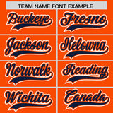 Custom Orange Navy Personalized Color Block Authentic Baseball Jersey