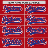Custom Red Royal Personalized Color Block Authentic Baseball Jersey