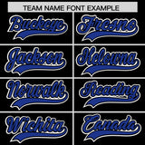 Custom Black Royal Personalized Color Block Authentic Baseball Jersey