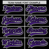 Custom Black Purple Personalized Color Block Authentic Baseball Jersey