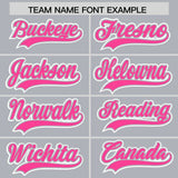 Custom Silver Pink Personalized Color Block Authentic Baseball Jersey