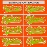 Custom Orange Neon Green Personalized Color Block Authentic Baseball Jersey