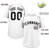 Custom White Silver Personalized Color Block Authentic Baseball Jersey