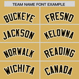 Custom Old Gold Black Personalized Color Block Authentic Baseball Jersey