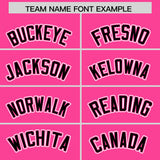 Custom Pink Black Personalized Color Block Authentic Baseball Jersey