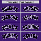 Custom Purple Black Personalized Color Block Authentic Baseball Jersey