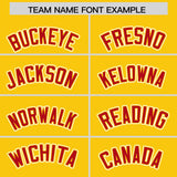 Custom Gold Red Personalized Color Block Authentic Baseball Jersey