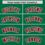 Custom Kelly Green Red Personalized Color Block Authentic Baseball Jersey