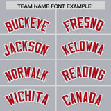 Custom Silver Red Personalized Color Block Authentic Baseball Jersey