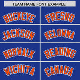 Custom Royal Orange Personalized Color Block Authentic Baseball Jersey