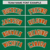 Custom Kelly Green Orange Personalized Color Block Authentic Baseball Jersey
