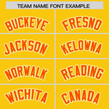 Custom Gold Orange Personalized Color Block Authentic Baseball Jersey