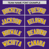 Custom Purple Gold Personalized Color Block Authentic Baseball Jersey