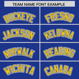 Custom Royal Gold Personalized Color Block Authentic Baseball Jersey