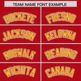 Custom Red Gold Personalized Color Block Authentic Baseball Jersey