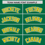 Custom Kelly Green Gold Personalized Color Block Authentic Baseball Jersey