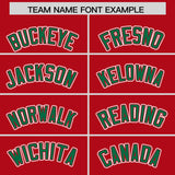Custom Red Kelly Green Personalized Color Block Authentic Baseball Jersey