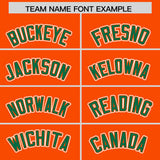 Custom Orange Kelly Green Personalized Color Block Authentic Baseball Jersey