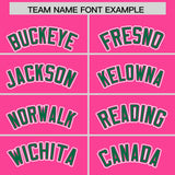 Custom Pink Kelly Green Personalized Color Block Authentic Baseball Jersey