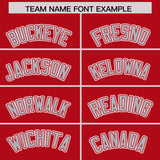 Custom Red Silver Personalized Color Block Authentic Baseball Jersey