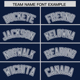 Custom Navy Silver Personalized Color Block Authentic Baseball Jersey