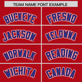 Custom Red Royal Personalized Color Block Authentic Baseball Jersey