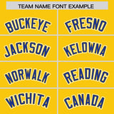 Custom Gold Royal Personalized Color Block Authentic Baseball Jersey