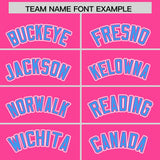 Custom Pink Powder Blue Personalized Color Block Authentic Baseball Jersey