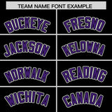 Custom Black Purple Personalized Color Block Authentic Baseball Jersey