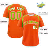 Custom Orange Neon Green Personalized Color Block Authentic Baseball Jersey