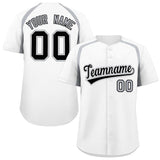 Custom White Silver Personalized Color Block Authentic Baseball Jersey