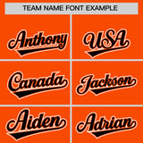 Custom Orange Black Personalized Color Block Authentic Baseball Jersey