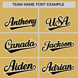 Custom Old Gold Black Personalized Color Block Authentic Baseball Jersey